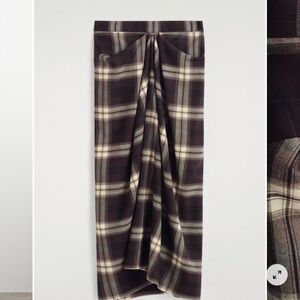 Cos Draped Checked Midi Skirt Size 4